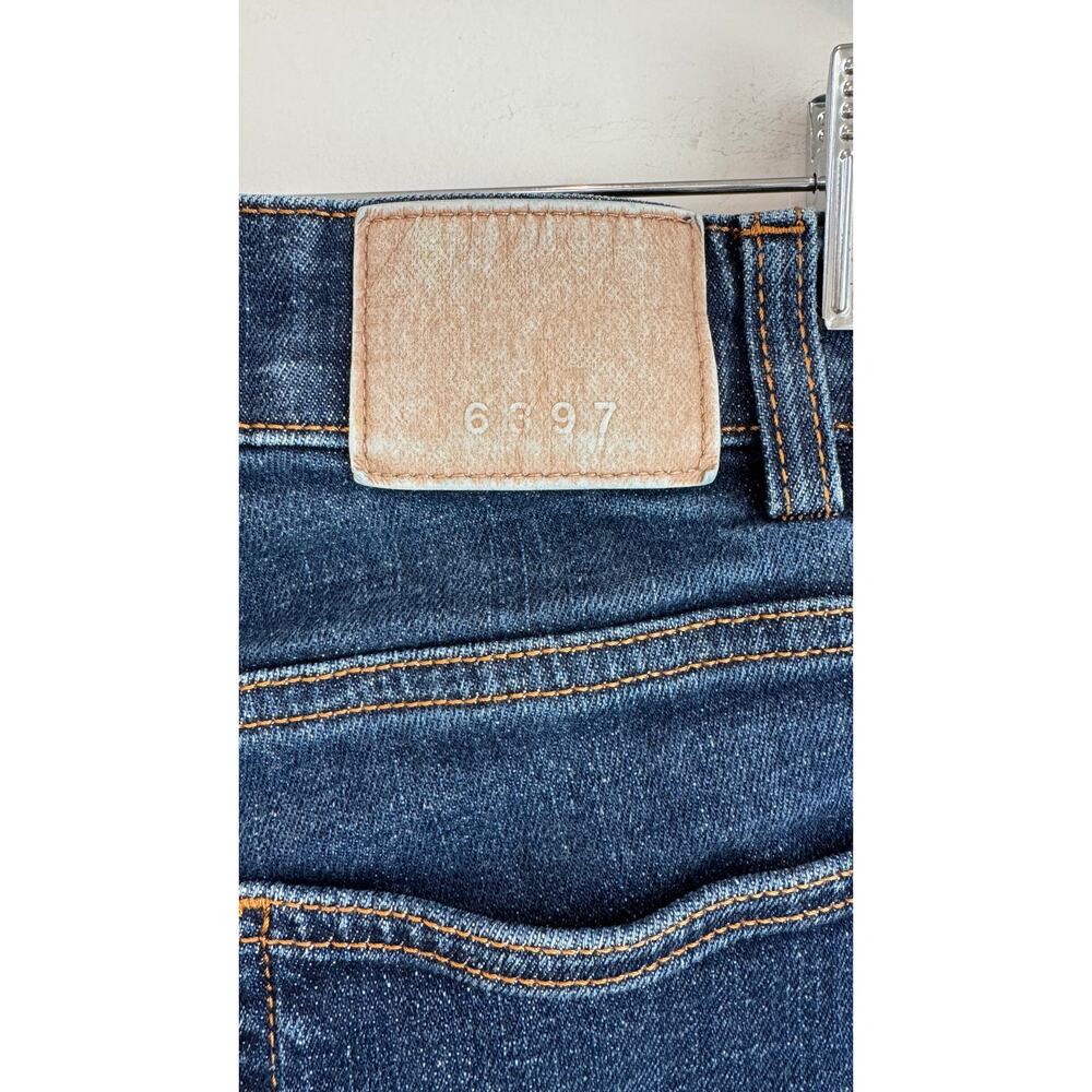 6397 Shorty Cropped Straight Leg Jeans Dark Rinse Wash Size 27 - Picture 6 of 11